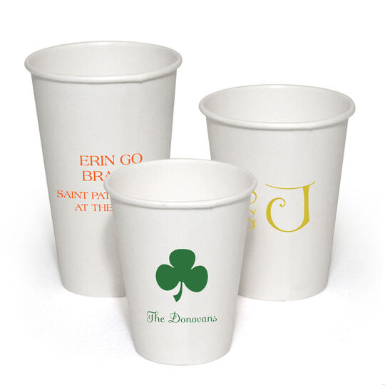 Personalized Paper Party Cups for St. Patrick's Day